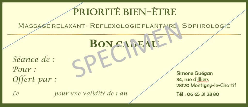 Bon cadeau bien-être Priorité Bien-être